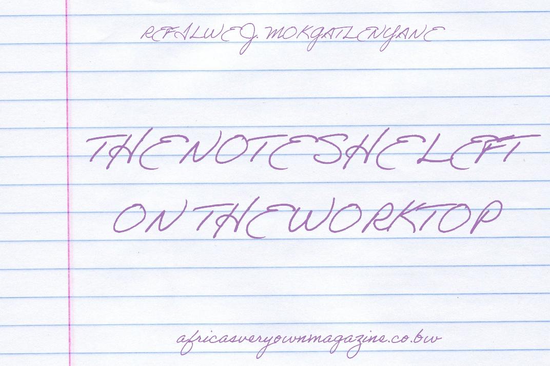 The note she left on the worktop